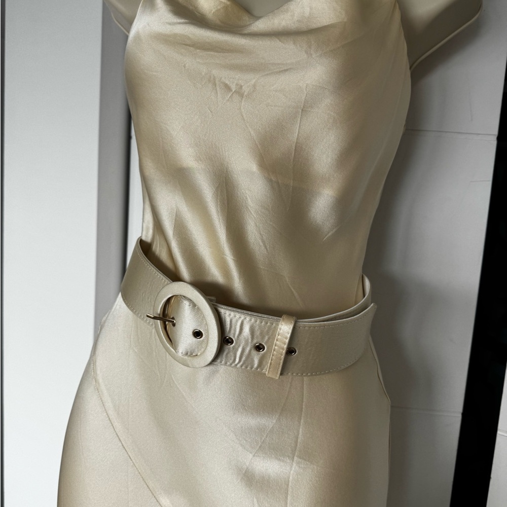Nicholas Lucinda  Cream Satin Dress - Picture 7 of 8